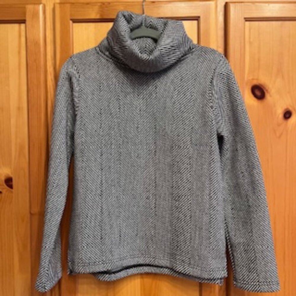 Jcrew Factory Black and white chevron fleece turtleneck